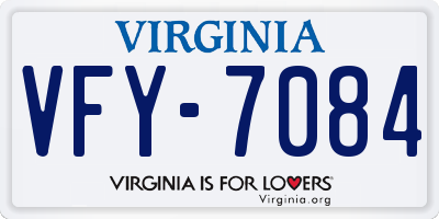 VA license plate VFY7084