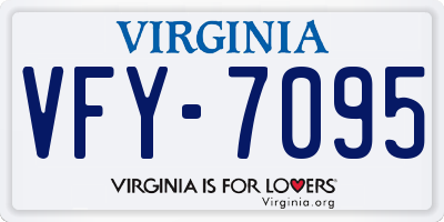 VA license plate VFY7095