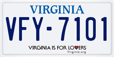 VA license plate VFY7101