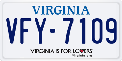 VA license plate VFY7109