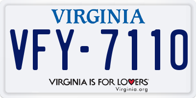 VA license plate VFY7110