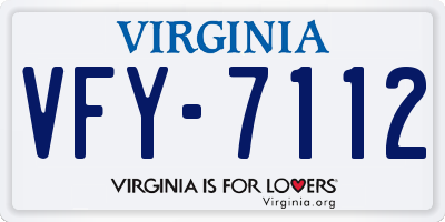 VA license plate VFY7112