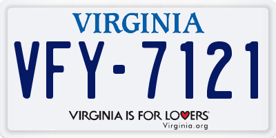 VA license plate VFY7121