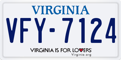 VA license plate VFY7124