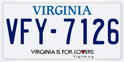 VA license plate VFY7126