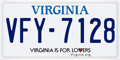 VA license plate VFY7128