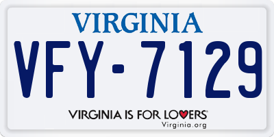 VA license plate VFY7129