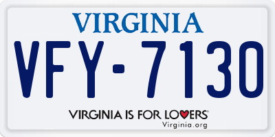 VA license plate VFY7130
