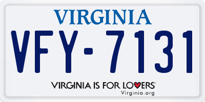 VA license plate VFY7131