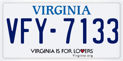 VA license plate VFY7133