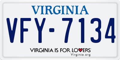 VA license plate VFY7134