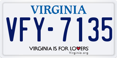 VA license plate VFY7135