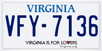 VA license plate VFY7136