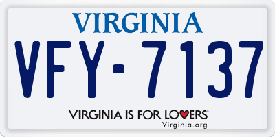 VA license plate VFY7137