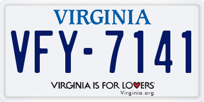 VA license plate VFY7141