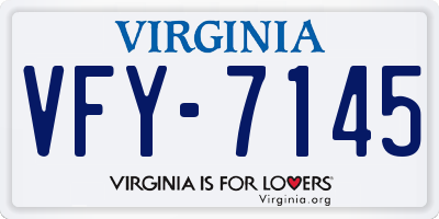 VA license plate VFY7145