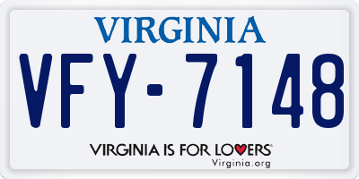 VA license plate VFY7148