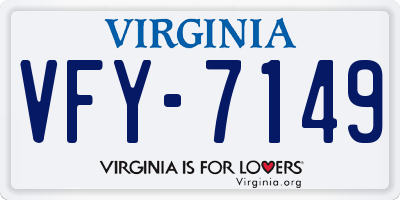 VA license plate VFY7149