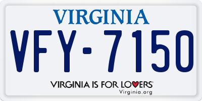 VA license plate VFY7150