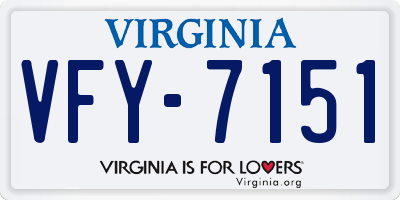 VA license plate VFY7151
