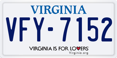 VA license plate VFY7152