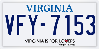 VA license plate VFY7153