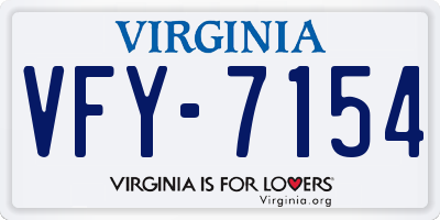 VA license plate VFY7154