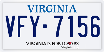 VA license plate VFY7156