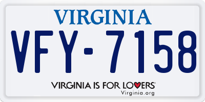 VA license plate VFY7158