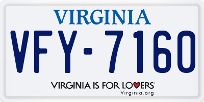VA license plate VFY7160