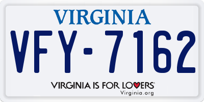 VA license plate VFY7162