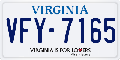 VA license plate VFY7165