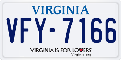 VA license plate VFY7166