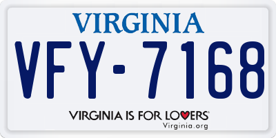 VA license plate VFY7168