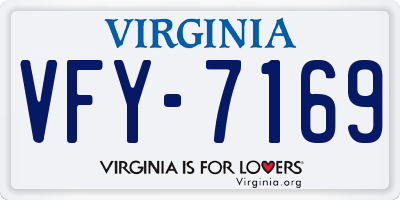 VA license plate VFY7169