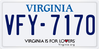 VA license plate VFY7170