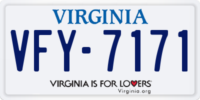 VA license plate VFY7171