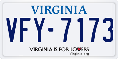VA license plate VFY7173
