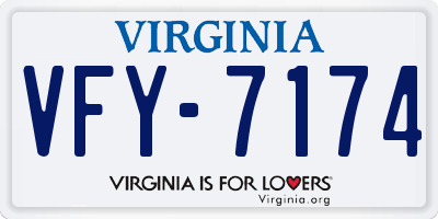 VA license plate VFY7174