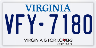 VA license plate VFY7180