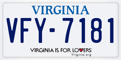 VA license plate VFY7181