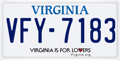 VA license plate VFY7183