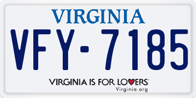 VA license plate VFY7185
