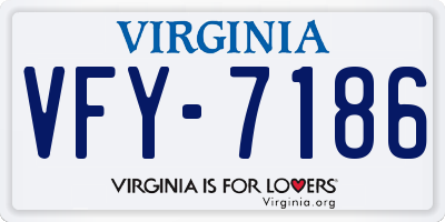 VA license plate VFY7186