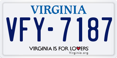 VA license plate VFY7187