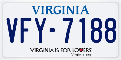 VA license plate VFY7188