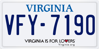 VA license plate VFY7190