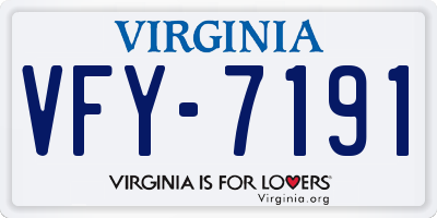 VA license plate VFY7191