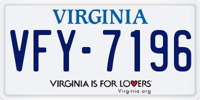 VA license plate VFY7196