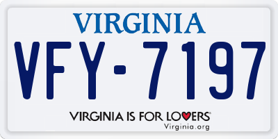 VA license plate VFY7197